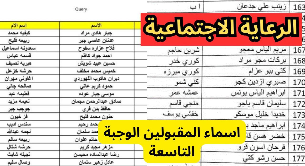 pdf قوائم أسماء المشمولين في الرعاية الاجتماعية بالعراق 2023-2024 عبر موقع وزارة العمل برقم الهوية