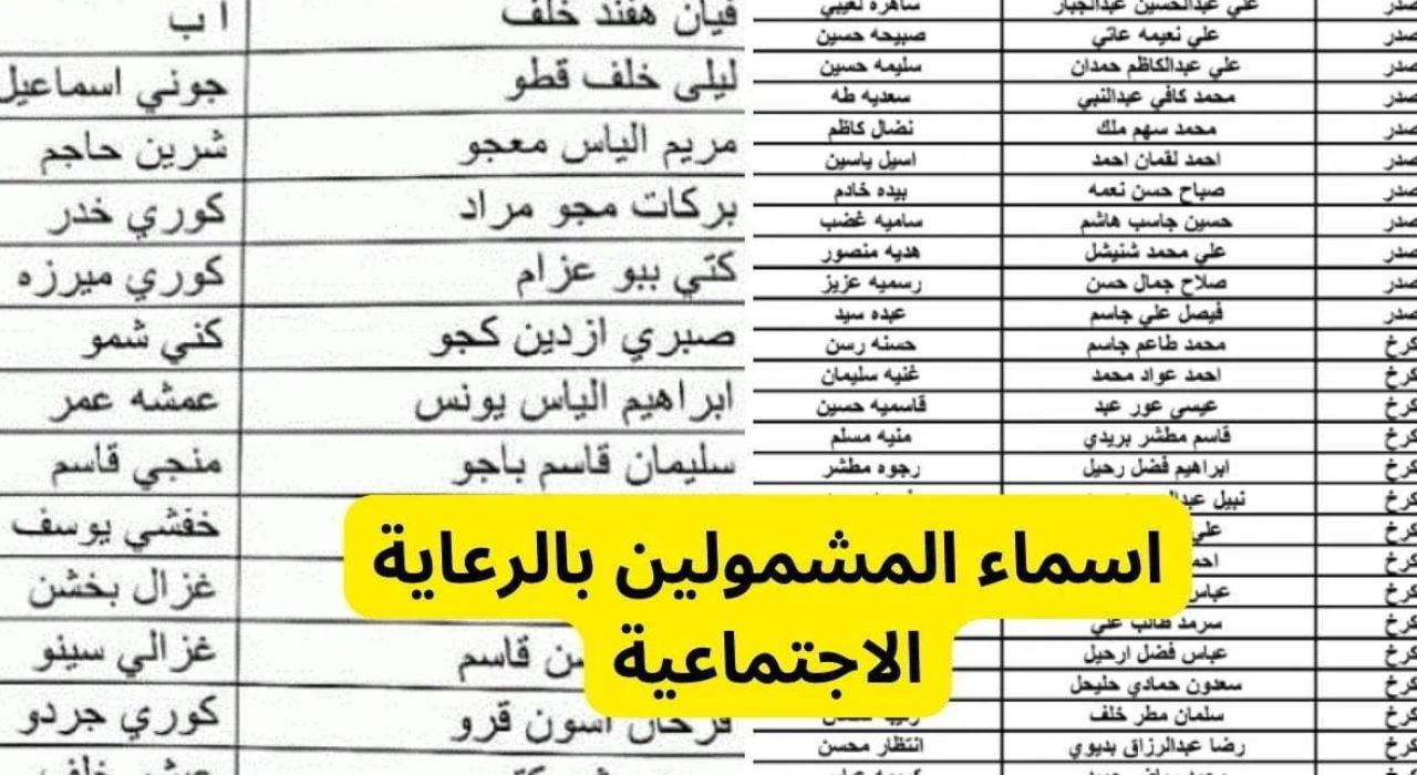 pdf.. رابط كشوفات أسماء المشمولين في الرعاية الاجتماعية 2023 الوجبة الأخيرة عبر spa.gov.iq إلكتروني