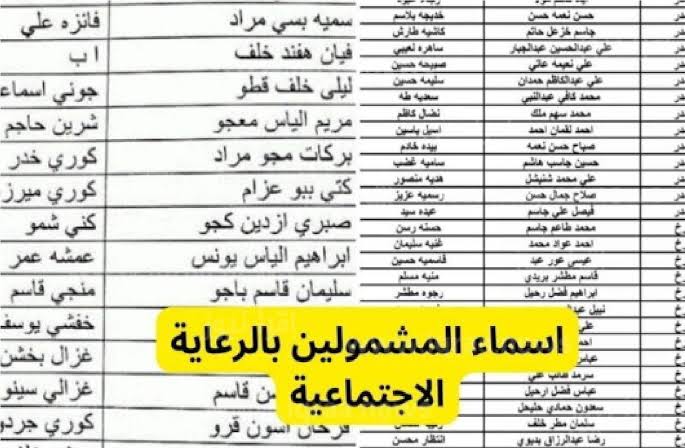 بعد طول إنتظار.. كشوفات أسماء المشمولين بالرعاية الاجتماعية الوجبة الأخيرة