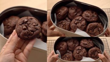 دبل تشوكلت شيب كوكيز.. طريقة عمل ألذ كوكيز شوكولاتة للأطفال والكبار هش وخفيف والطعم خيال