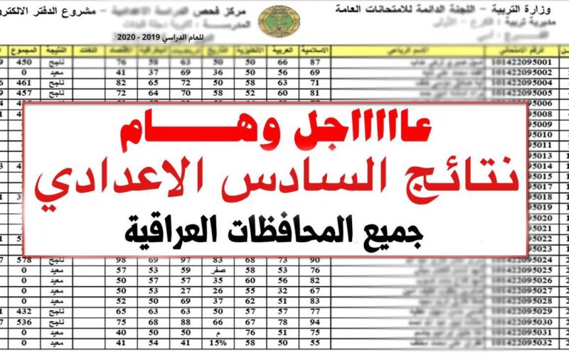 رابط الحصول على نتائج السادس الاعدادي 2023 بالرقم الامتحاني 5 رابط الحصول على نتائج السادس الاعدادي 2023 بالرقم الامتحاني