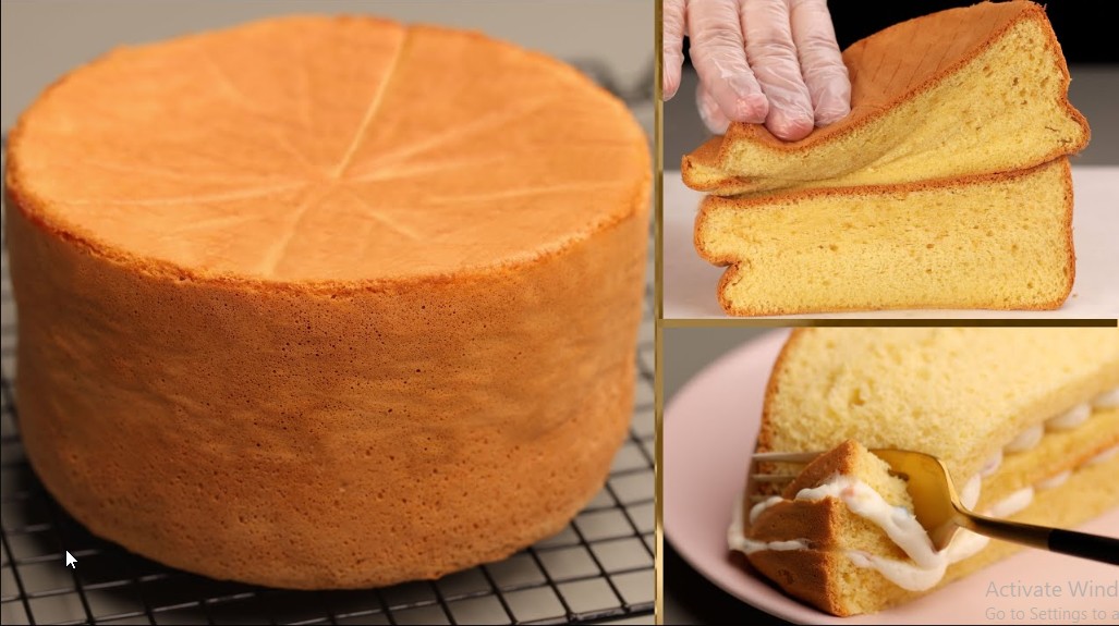 “sponge cake” أول لما تعمليها من حلاوتها مش حاتصدقى الكيكة الإسفنجية هقولك ازاي تطلعيها بالارتفاع ده