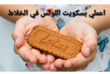 بسكويت اللوتس في الخلاط بكوبيتين دقيق اعملي 70 قطعة بسكوت