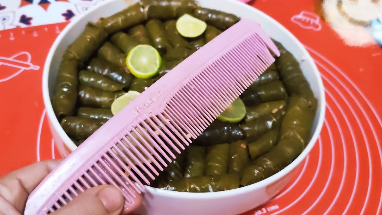 بالمشط فقط أسرع طريقة للف الكرنب وورق العنب 7 كيلو بسرعة الصاروخ في دقائق بدون ماكينة ولا تعب ومجهود