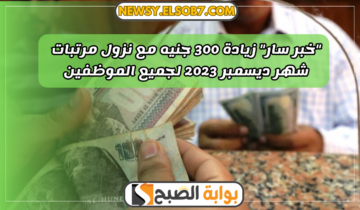 “خبر سار” زيادة 300 جنيه مع نزول مرتبات شهر ديسمبر 2023 لجميع الموظفين التفاصيل هُنا