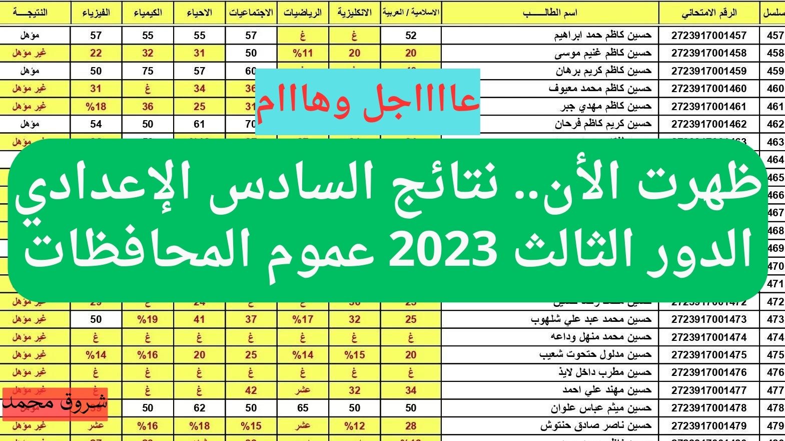 ظهرت الأن.. نتائج السادس الإعدادي الدور الثالث 2023 عموم المحافظات عبر موقع وزارة التربية العراقية