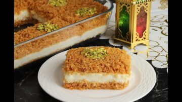 الكنافة بالقشطة سهلة وسريعة بدون فرن