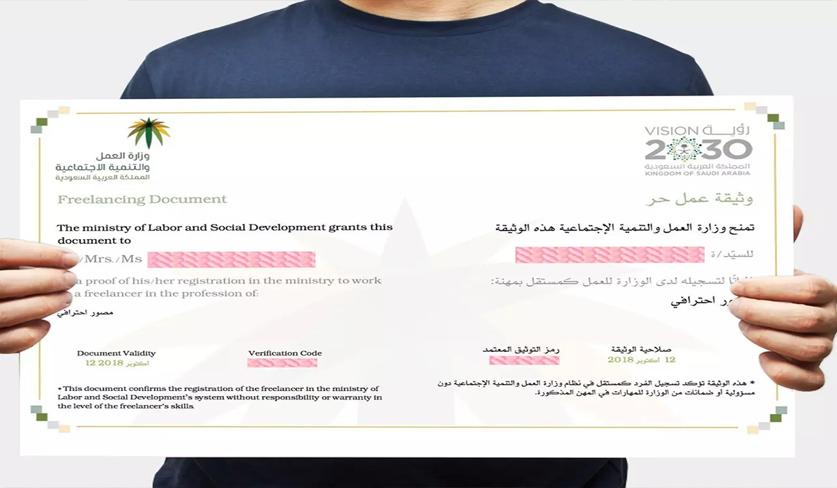 شروط التسجيل في منصة العمل الحر للحصول على الوثيقة بإجراءات ميسرة 5 شروط التسجيل في منصة العمل الحر للحصول على الوثيقة بإجراءات ميسرة