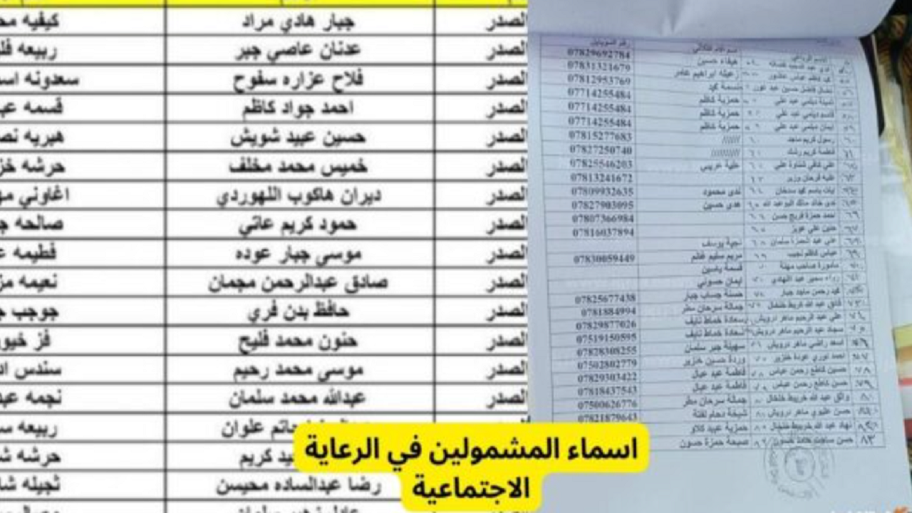 مُتاح الان.. أسماء المشمولين بالرعاية الاجتماعية الوجبة السابعة 2024 عموم المحافظات العراقية 5 مُتاح الان.. أسماء المشمولين بالرعاية الاجتماعية الوجبة السابعة 2024 عموم المحافظات العراقية