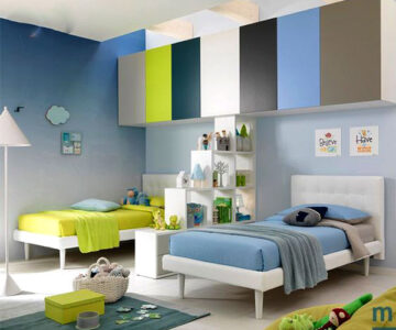 أحدث 10 أفكار لتصميم ديكور غرفة نوم اطفال بسريرين 2024