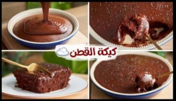 توحي بالسعادة كيكة القطن التركية بالشوكولاتة والصوص الشهي