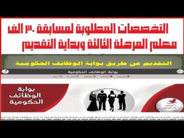 رابط التقديم لمسابقة 30 ألف معلم 2024 وزارة التربية والتعليم EG بمصر إلكترونيًا