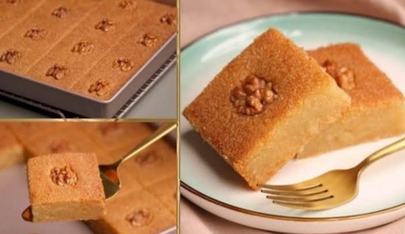 اعملي البسبوسة المرملة بطريقة سهلة وبسيطة وبمكونات غير مكلفة