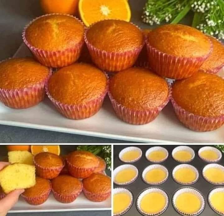 كب كيك البرتقال ألذ وأخف حاجة حلوة للمدرسة هتحضريه في 5 دقائق