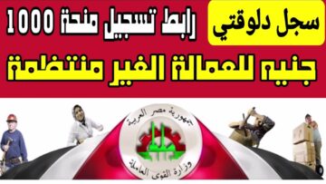 1000 جنية منحة .. الاستعلام عن منحة العمالة الغير منتظمة 2024 وماهي الفئات المستحقة