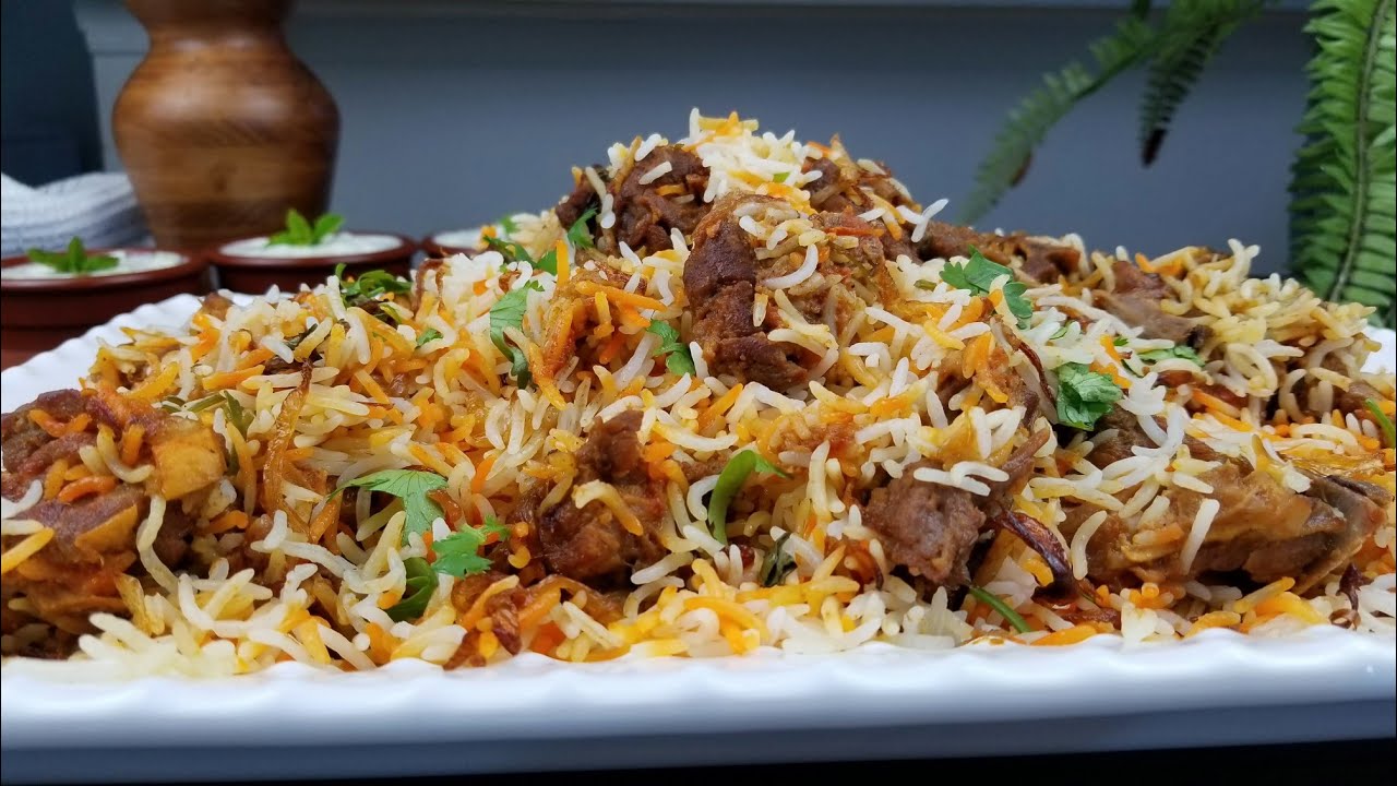 طريقة تحضير برياني اللحمة في المنزل زي المحلات وبكل سهولة