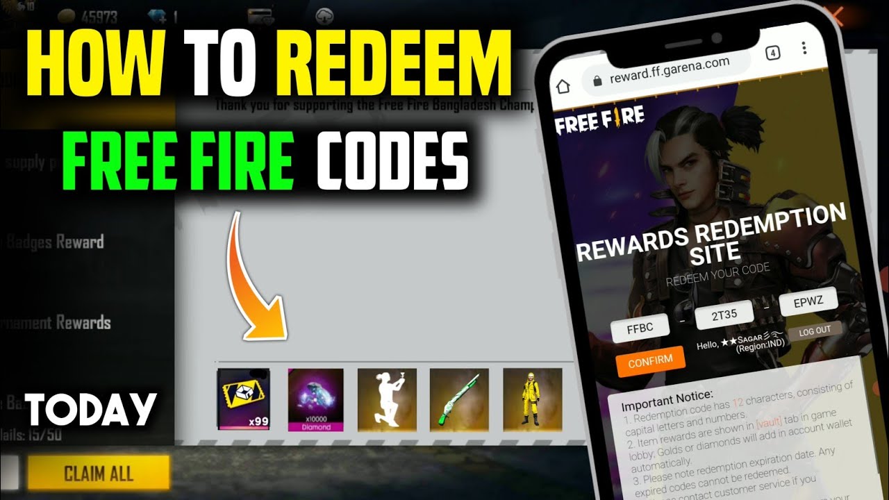 جربها الآن.. أجدد اكواد فري فاير free fire 2024 غير مستعملة من موقع غارينا الرسمي استبدال واربح الجوائز