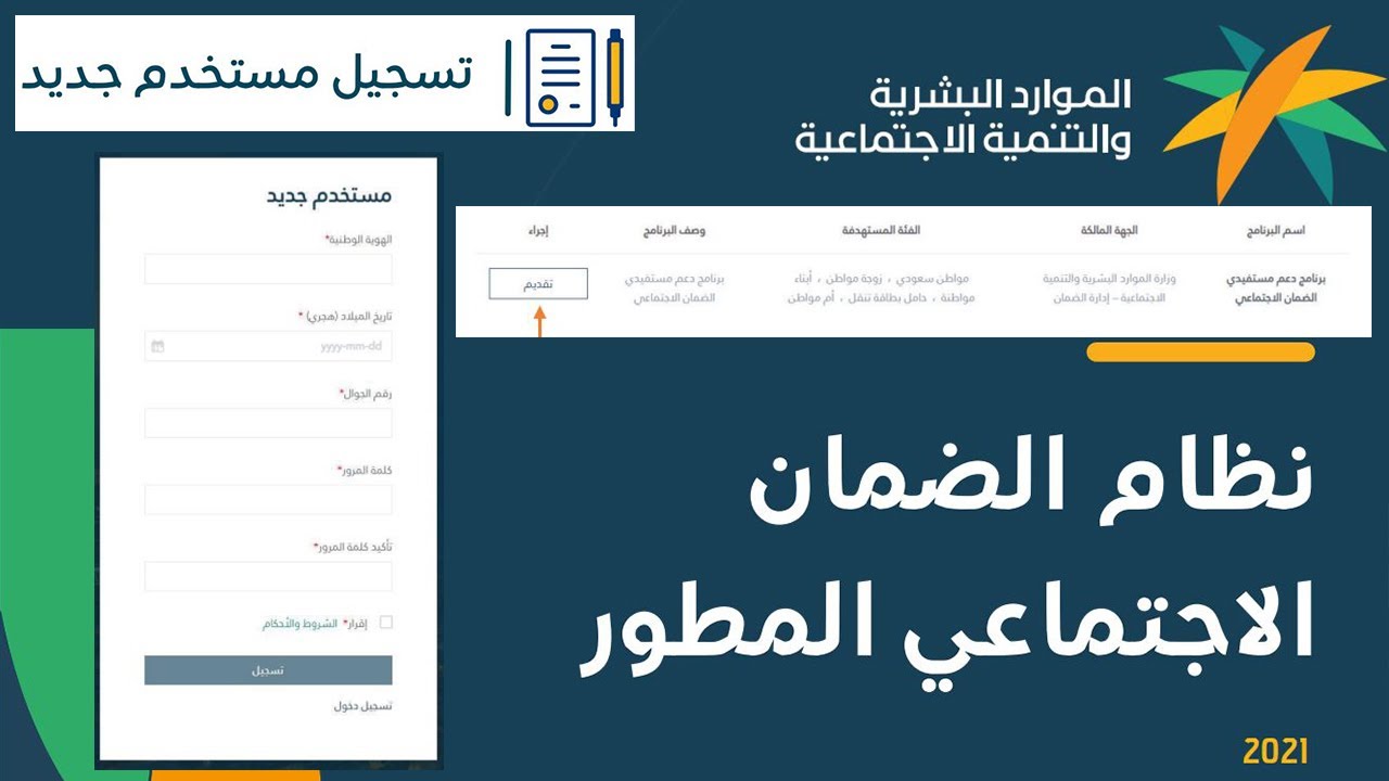 التسجيل في الضمان الاجتماعي المطور 1445 “مستخدم جديد” المستندات المطلوبة وأهم الشروط للتقديم