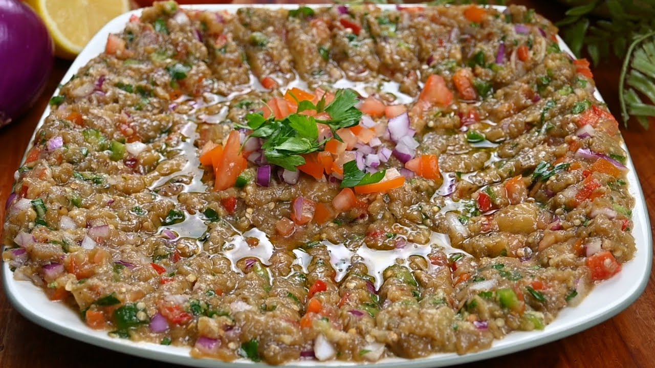 لو عندك حبتين باذنجان اعملي أحلى وأخف وصفة بابا غنوج بطريقة جديدة سهلة وسريعة