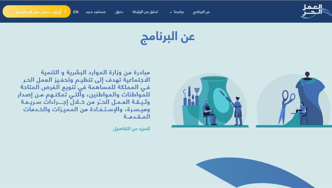 خطوات استخراج وثيقة العمل الحر الكترونيًا في المملكة العربية السعودية 5 خطوات استخراج وثيقة العمل الحر الكترونيًا في المملكة العربية السعودية