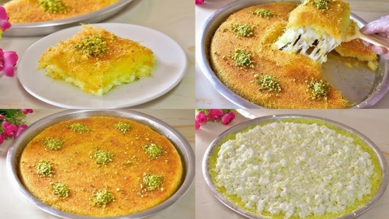 الكنافة بالفسدق الحلبي على أصولها زي السوريين بنص كيلو كنافة وكوباية سمنة حضري حلوى رمضان 5 الكنافة بالفسدق الحلبي على أصولها زي السوريين بنص كيلو كنافة وكوباية سمنة حضري حلوى رمضان