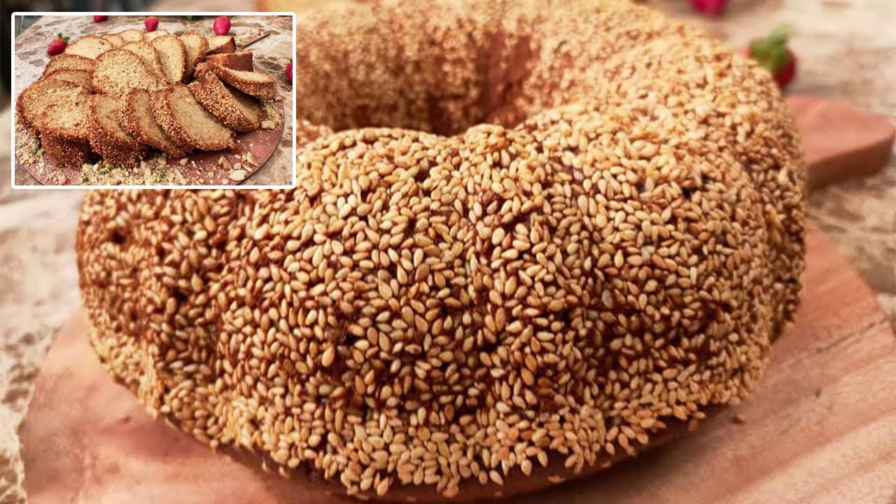 كيكة السمسم اللذيذة لشرب الشاي بقوام هش وخفيف