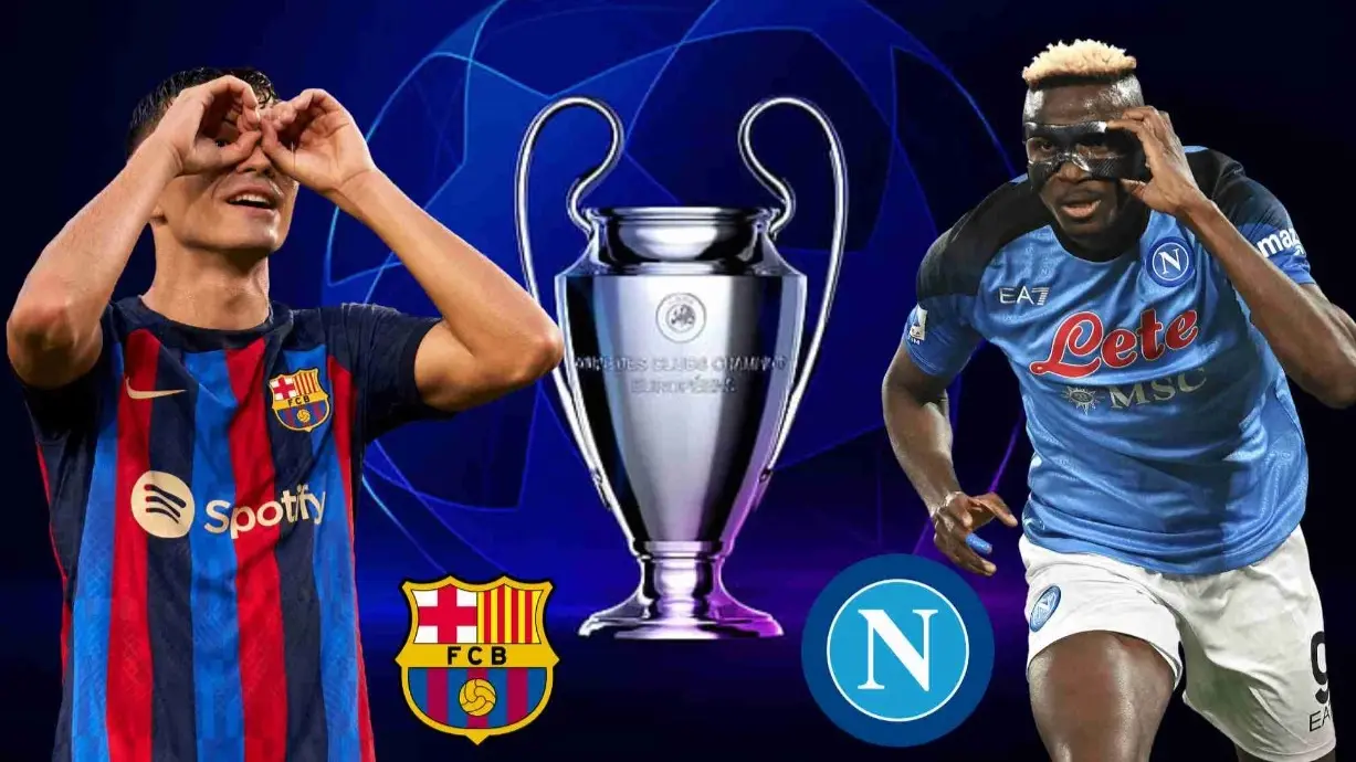 مباراة برشلونة و نابولي دوري ابطال اوروبا والقنوات الناقلة للعبة برشلونة