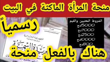 سارعي بالتسجيل وتعرفي علي شروط الحصول علي منحة المراة الماكثة في البيت 2024 لاستقرار المعيشة
