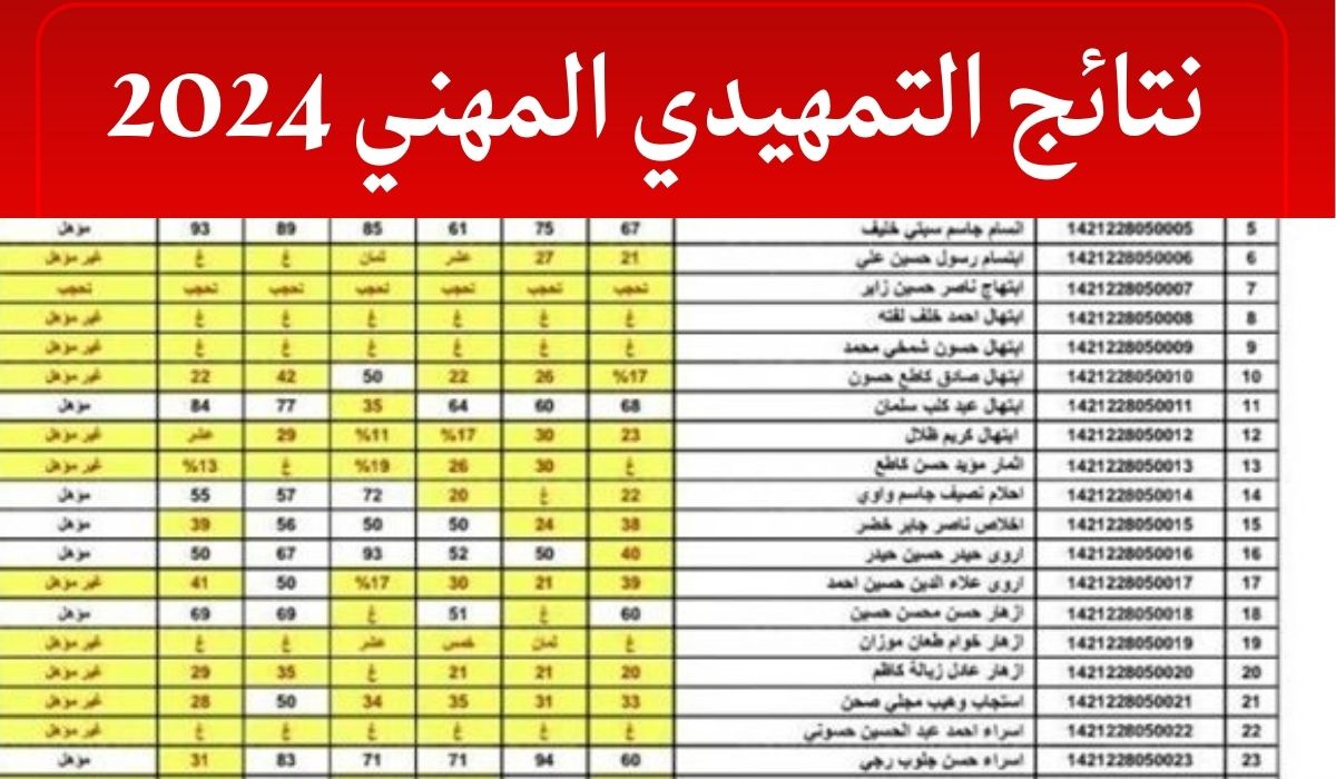 استخراج نتائج السادس المهني التمهيدي 2024 عبر موقع نتائجنا في جميع محافظات العراق