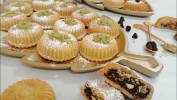 أجمل مخبوزات العيد معمول السميد بحشوة التمر اللذيذة بمعايير مضبوطة أحلى من الجاهز