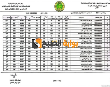بالرقم الإمتحاني “PDF” لينك الاستعلام عن نتائج السادس الابتدائي الدور الأول 2024 البصرة و ذي قار نتائجنا وزارة التربية العراقية