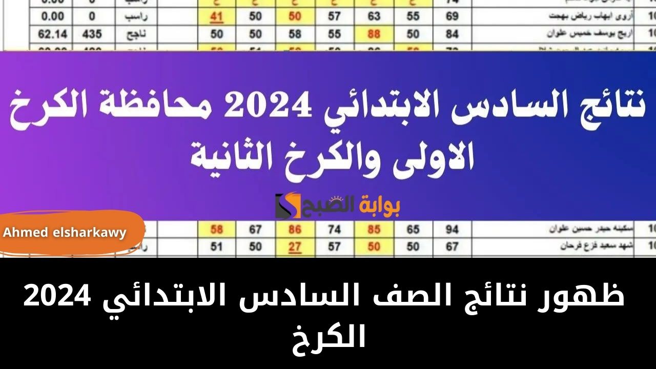 “الف مبروك”..  ظهور نتائج الصف السادس الابتدائي 2024 الكرخ عبر epedu.gov.iq التربية العراقية