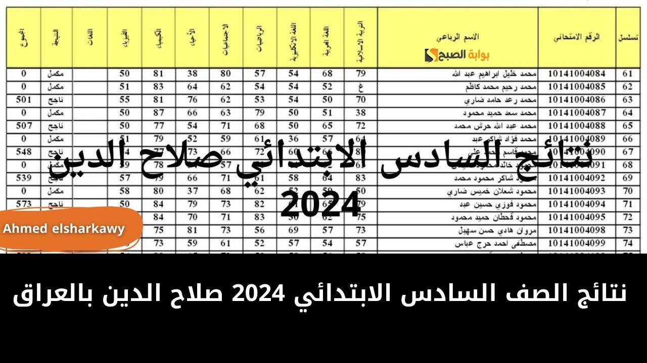 “من هنا” نتائج الصف السادس الابتدائي 2024 صلاح الدين بالعراق عبر epedu.gov.iq وزارة التربية العراقية