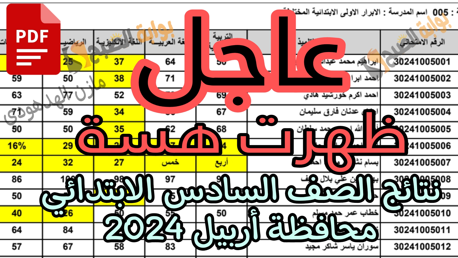 «عاجل» ظهرت هسة نتائج الصف السادس الابتدائي أربيل وتربية واسط 2024 العراق الدور الأول “نزلها من هنا بصيغة pdf”