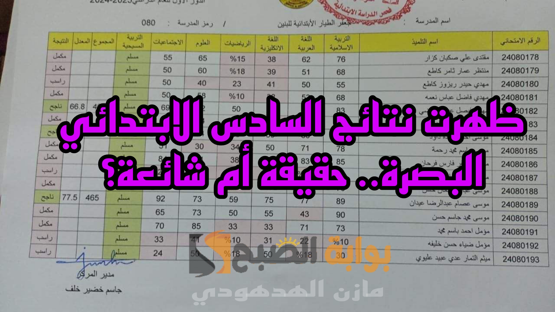 ظهرت نتائج السادس الابتدائي البصرة 2024 الدور الأول.. حقيقة أم شائعة؟
