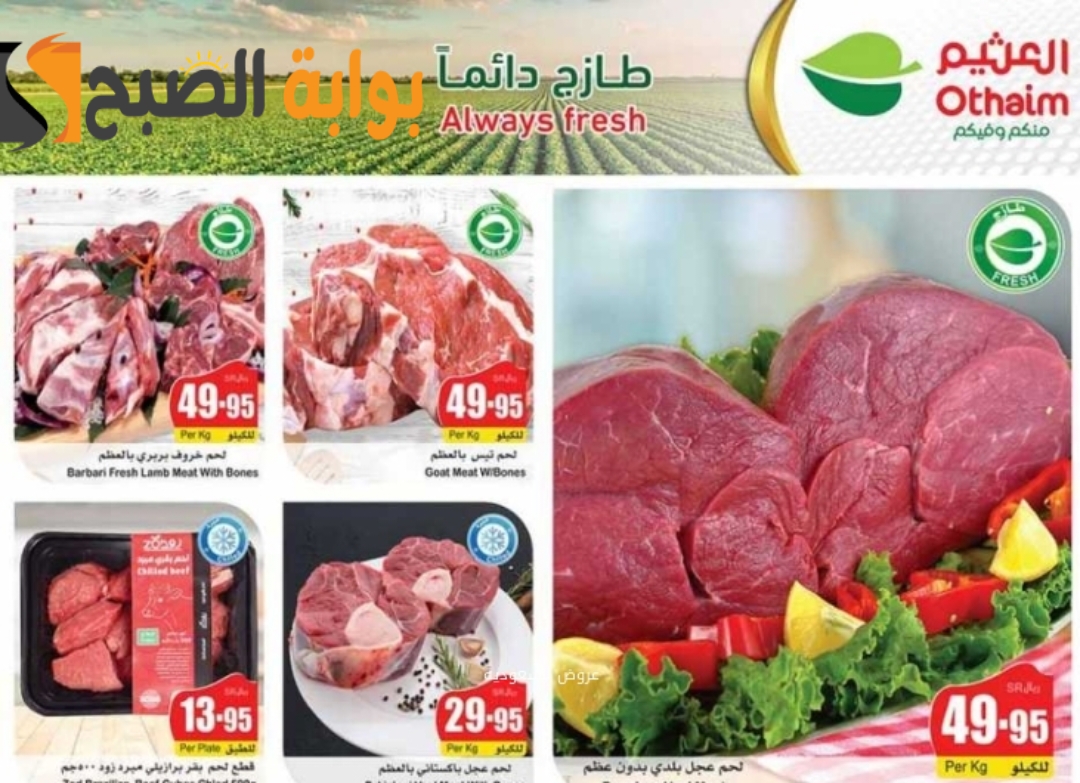 "اغتنموا الفرصة".. عروض هايبر العثيم السعودية الأسبوعية على اللحوم والدواجن متوفرة حتى 14 مايو 2024 5 “اغتنموا الفرصة”.. عروض هايبر العثيم السعودية الأسبوعية على اللحوم والدواجن متوفرة حتى 14 مايو 2024