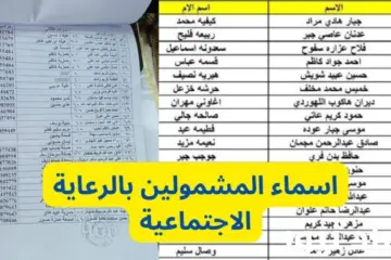 أسماء المشمولين بالرعاية الاجتماعية الوجبة السابعة 2024 بالرقم الوطني عبر منصة مظلتي