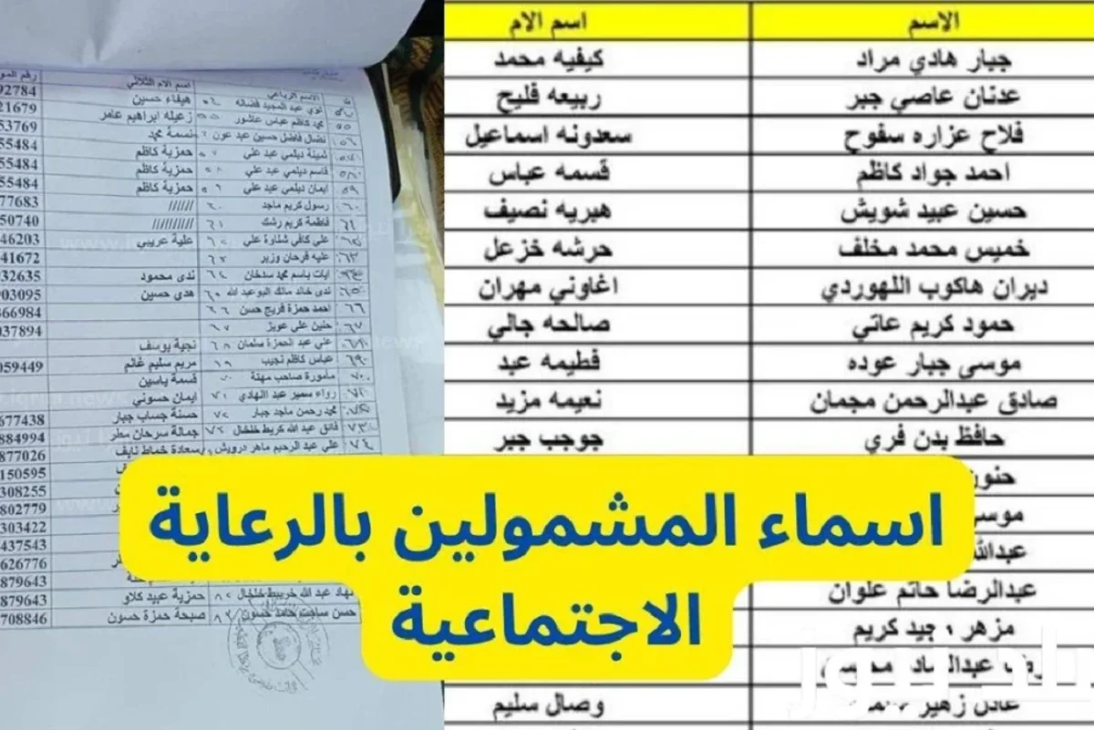 أسماء المشمولين بالرعاية الاجتماعية الوجبة السابعة 2024 بالرقم الوطني عبر منصة مظلتي 5 أسماء المشمولين بالرعاية الاجتماعية الوجبة السابعة 2024 بالرقم الوطني عبر منصة مظلتي