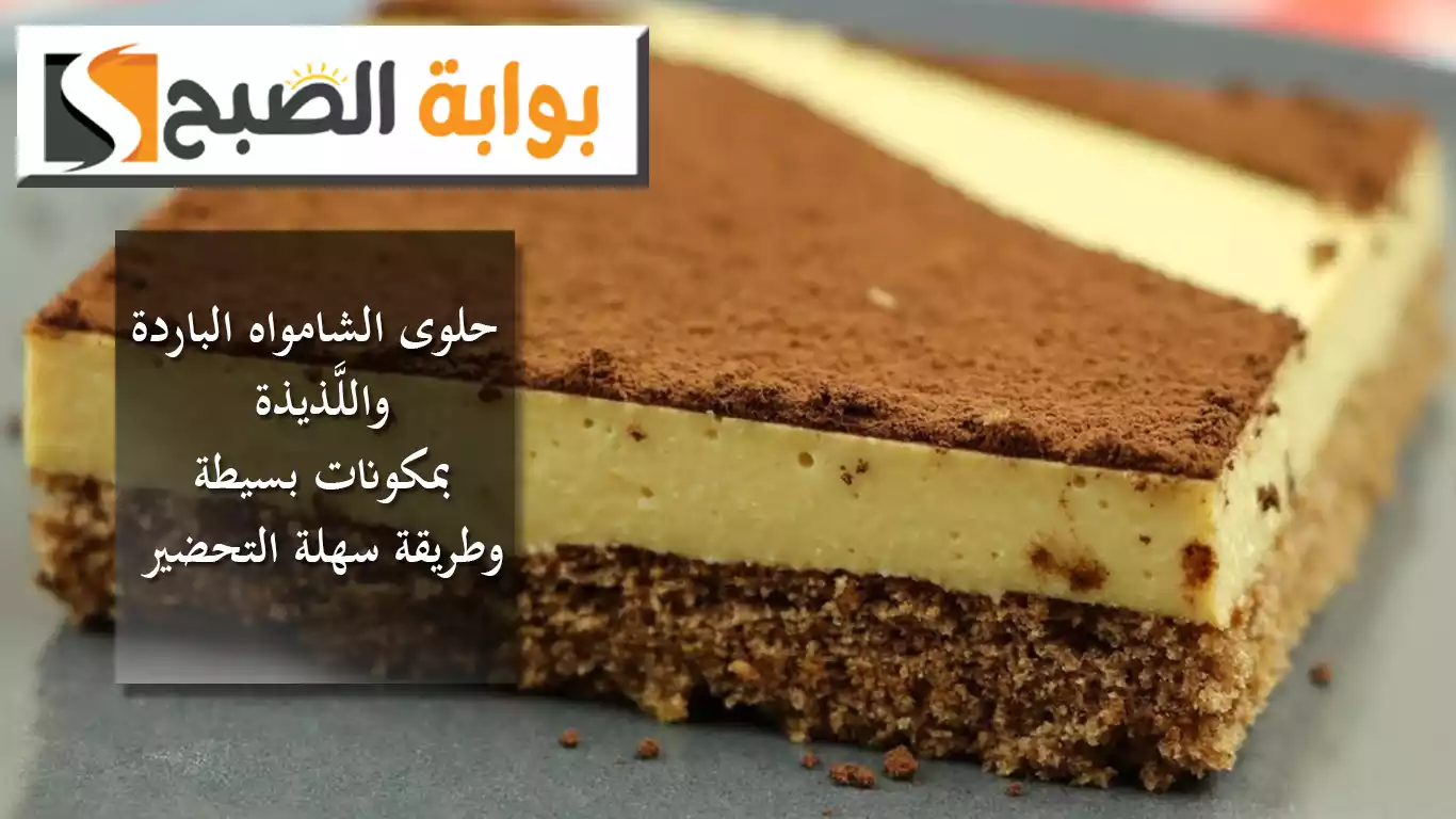“حلوى الشامواه الباردة” واللَّذيذة بمكونات بسيطة وطريقة سهلة التحضير