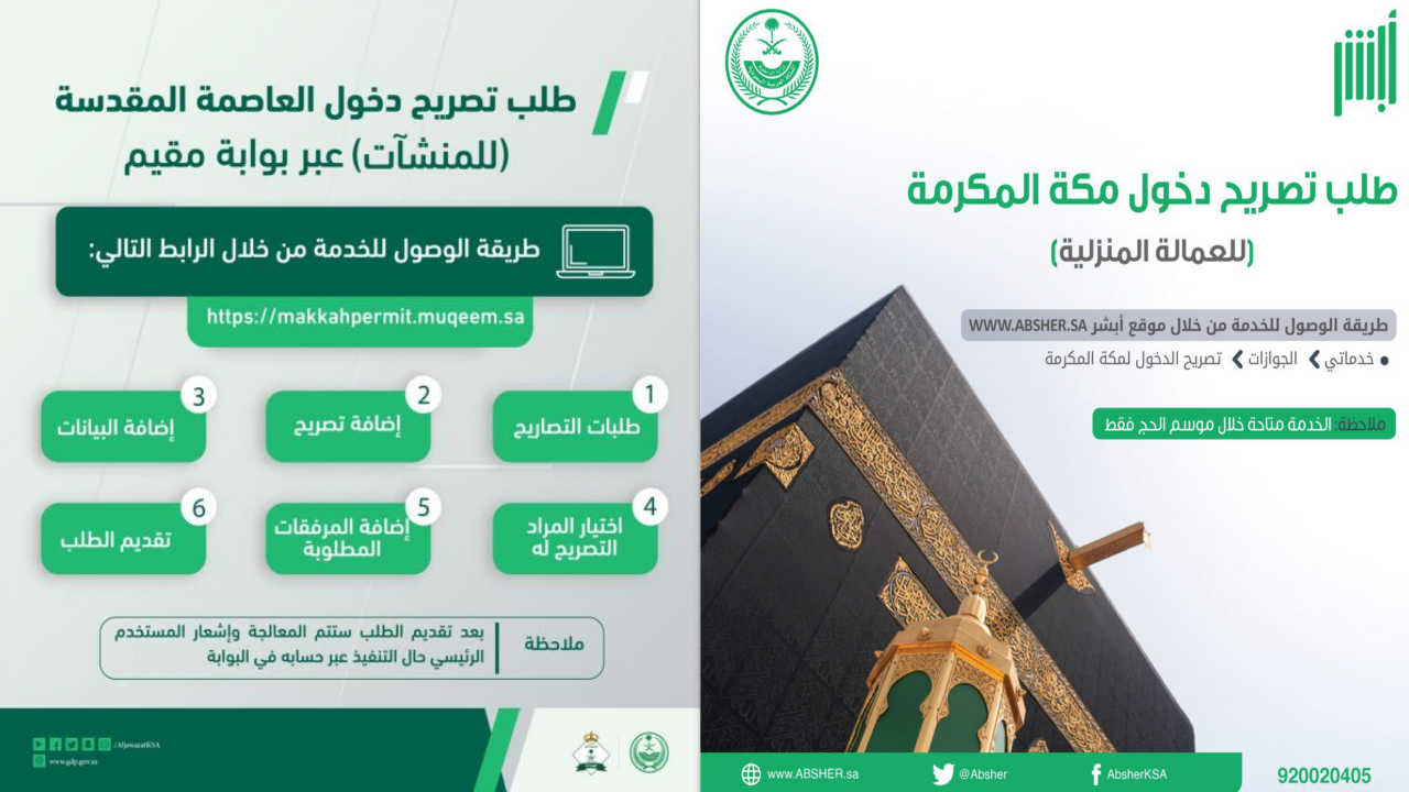 السلطات السعودية توضح آلية استخراج تصريح دخول مكة للشركات 5 السلطات السعودية توضح آلية استخراج تصريح دخول مكة للشركات