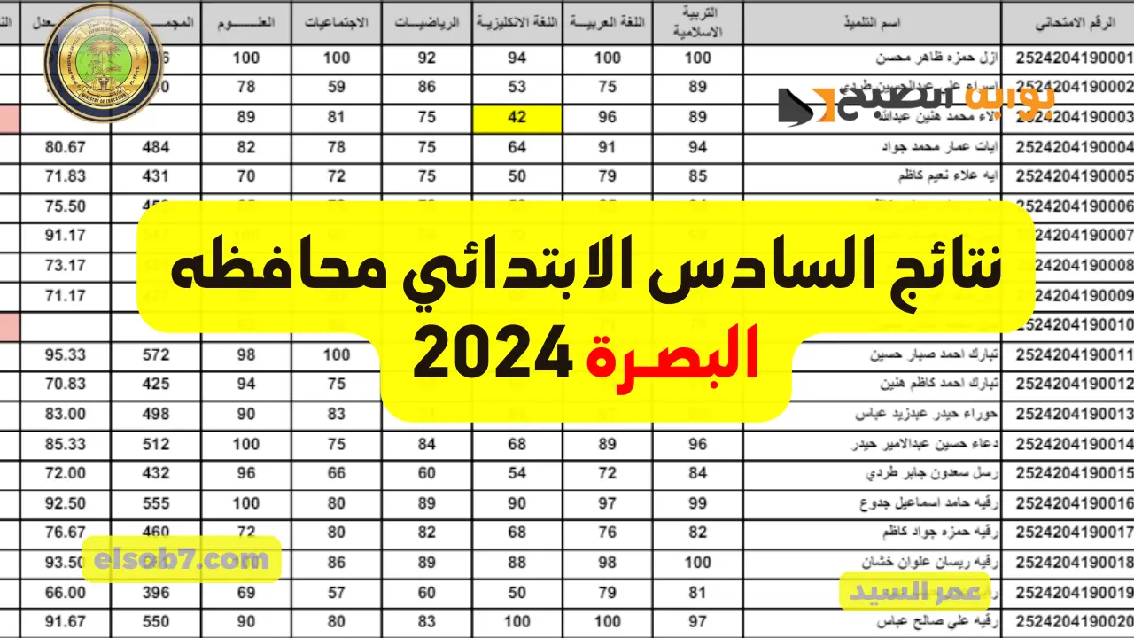 رابط نتائج السادس الابتدائي 2024 البصرة الفلوجه والبصره وجميع مراكز التربية عبر نتائجنا mlazemna