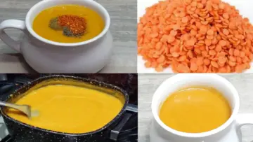 عمل شوربة العدس الأصفر بسهولة طعم لا يقاوم ومعادن وفيتامينات ممتازة للجسم