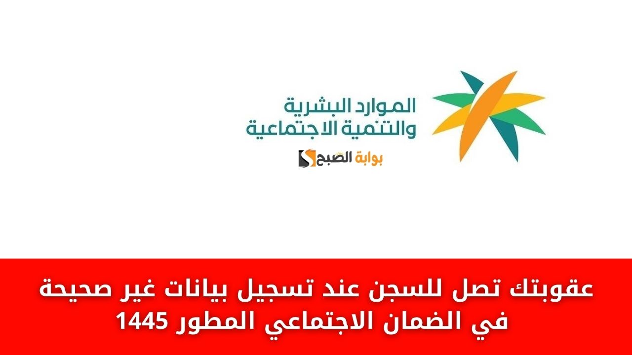 "انتبه" عقوبتك تصل للسجن عند تسجيل بيانات غير صحيحة في الضمان الاجتماعي المطور 1445 5 “انتبه” عقوبتك تصل للسجن عند تسجيل بيانات غير صحيحة في الضمان الاجتماعي المطور 1445