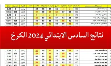 ظهرت رسمياً الآن.. نتائج السادس الابتدائي 2024 الكرخ الثالثة بالرقم الامتحاني PDF