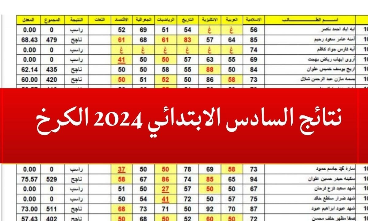 “حملها PDF”.. لينك نتائج السادس الابتدائي 2024 الدور الأول الكرخ 1 و2 وجميع محافظات العراق