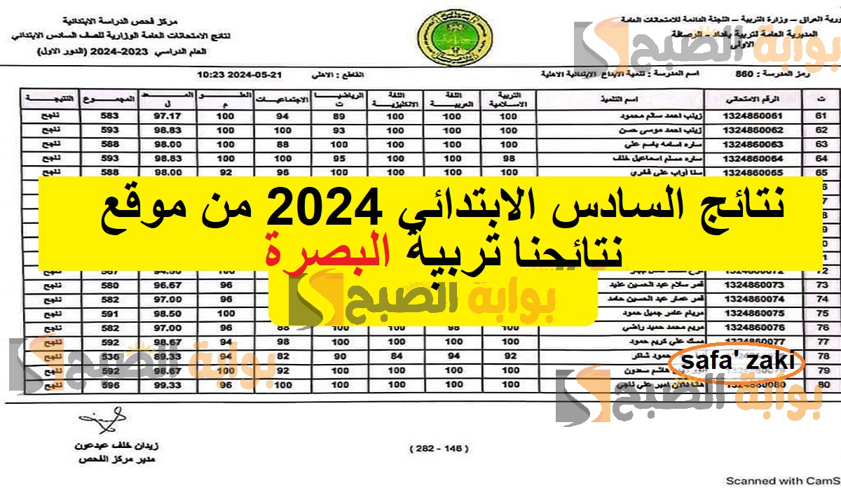 موقع ملازمنا "pdf"رابط نتائج السادس الابتدائي 2024 دور اول بالعراق نينوى وذي قار والبصرة وعموم المحافظات وزارة التربيه العراقية 5 موقع ملازمنا “pdf”رابط نتائج السادس الابتدائي 2024 دور اول بالعراق نينوى وذي قار والبصرة وعموم المحافظات وزارة التربيه العراقية