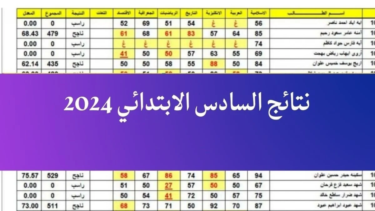 بالاسم والرقم الامتحاني..نتائج السادس ابتدائي محافظة البصرة في العراق الدور الاول عبر موقع نتائجنا