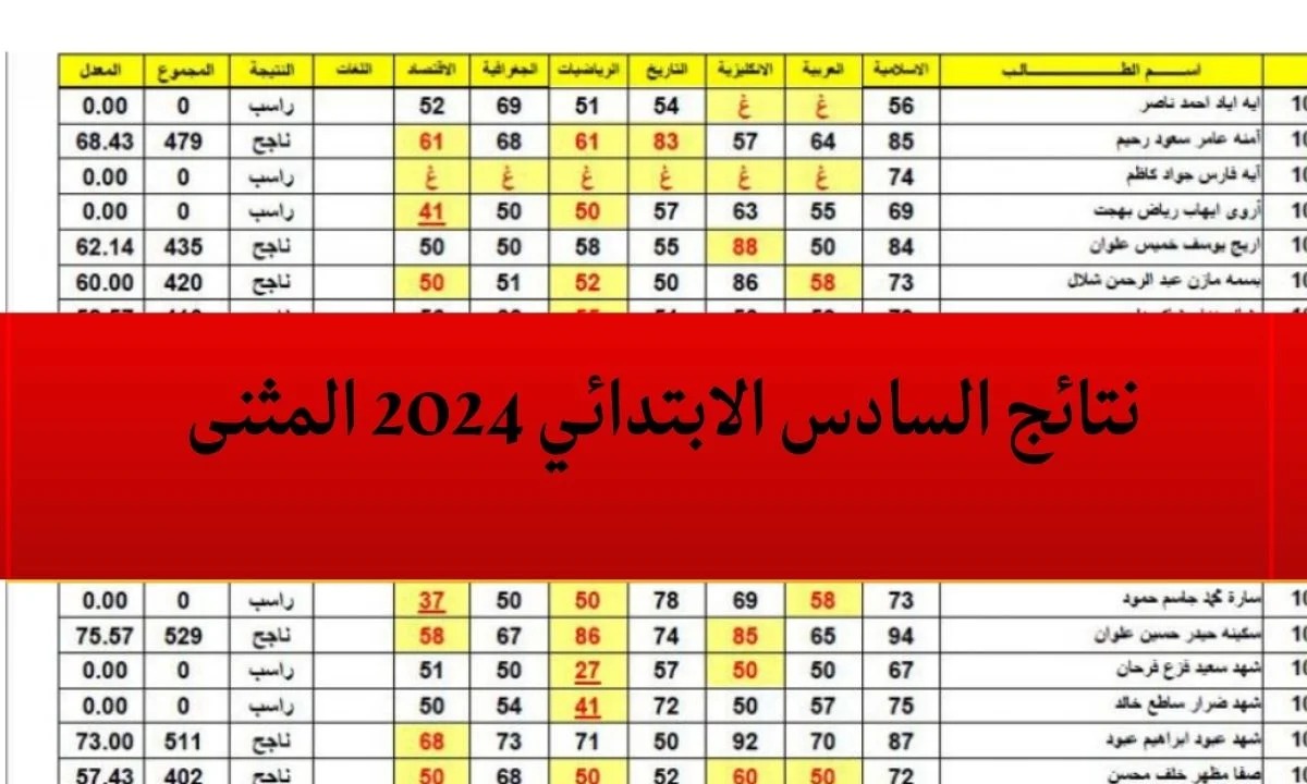 “مبروك النجاح”.. رابط موقع نتائج السادس الابتدائي محافظة المثنى 2024 PDF عبر وزارة التربية ونتائجنا- ملازمنا