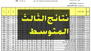 خطوات استعلام نتائج الصف الثالث متوسط بالعراق عبر الموقع الرسمي لوزارة التعليم العراقية 2024