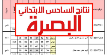 نتائج السادس الابتدائي في البصرة وجميع المحافظات في العراق